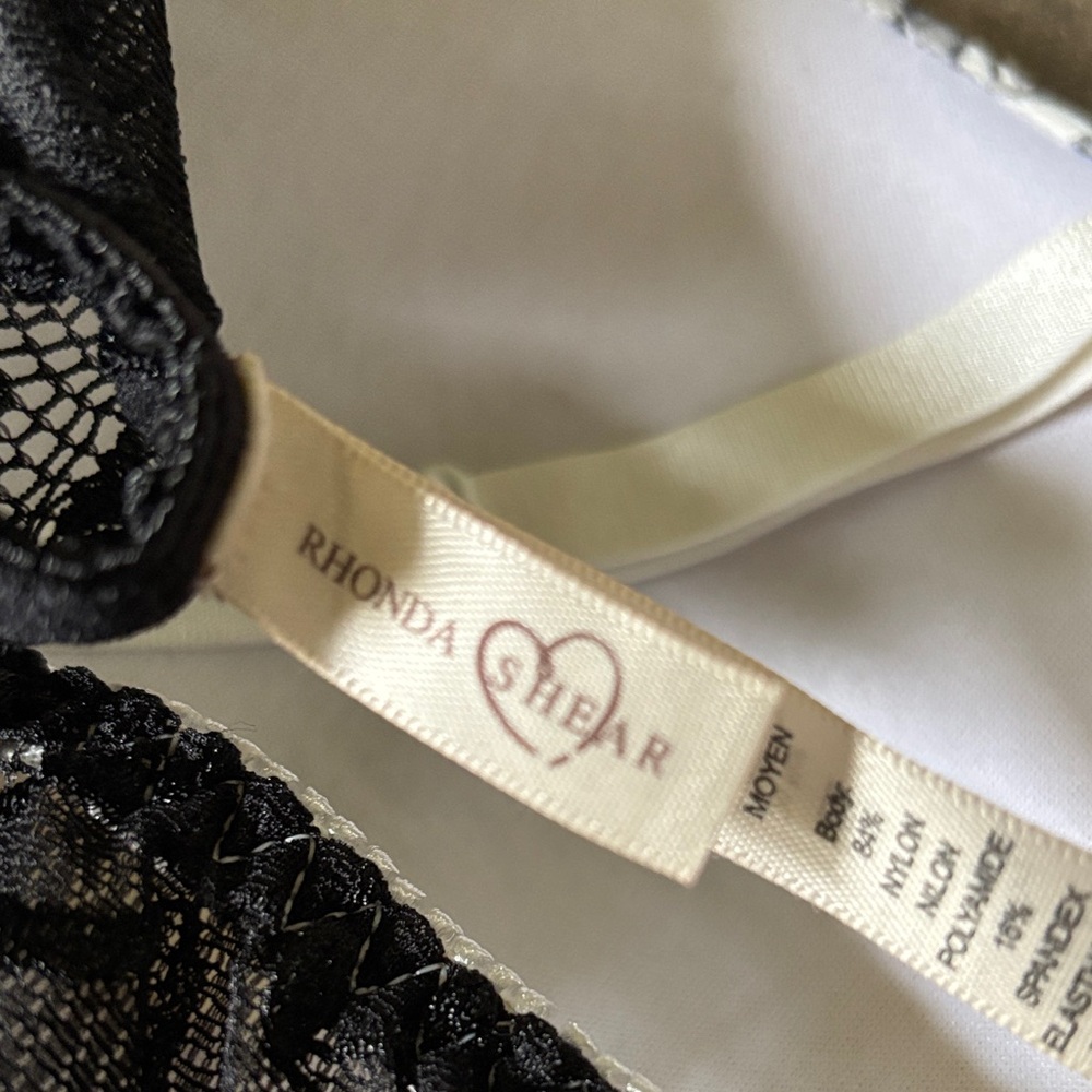 (2 for $10) Rhonda Shear Black and Cream Patterned Bra Duo - Picture 6 of 6